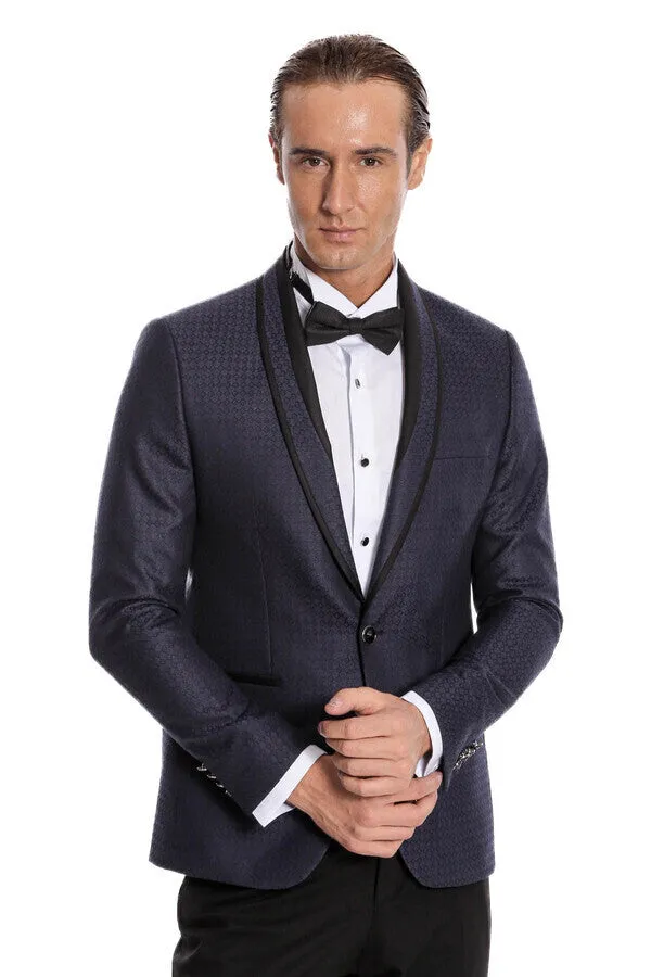 Burgundy Shawl Lapel Patterned Suit | Wessi sold by Wessi