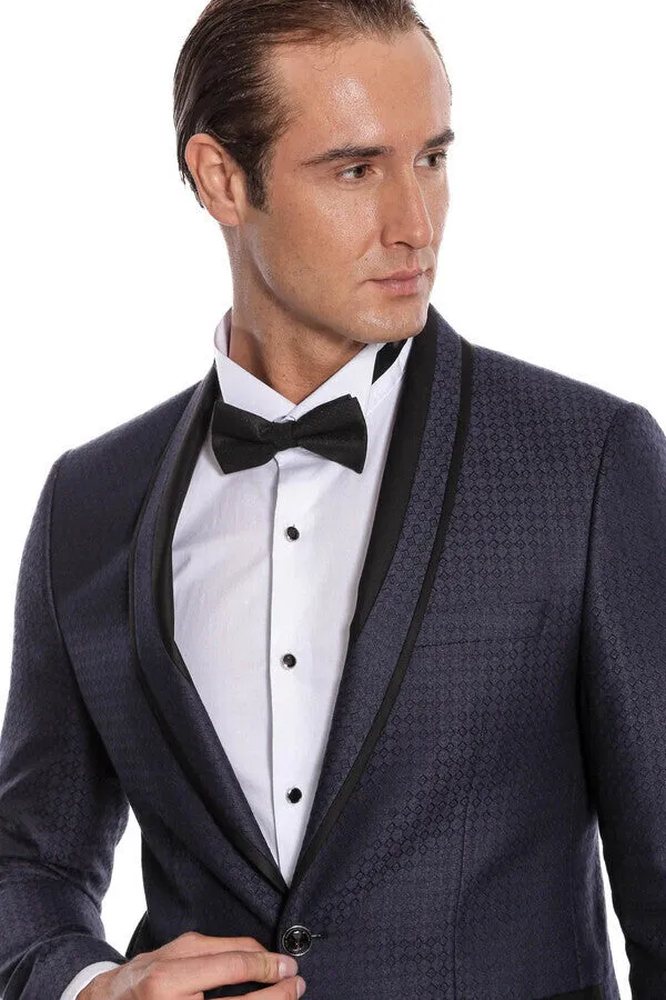 Burgundy Shawl Lapel Patterned Suit | Wessi sold by Wessi product image thumbnail 3