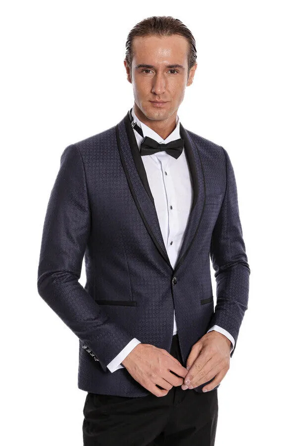 Burgundy Shawl Lapel Patterned Suit | Wessi sold by Wessi product image thumbnail 5