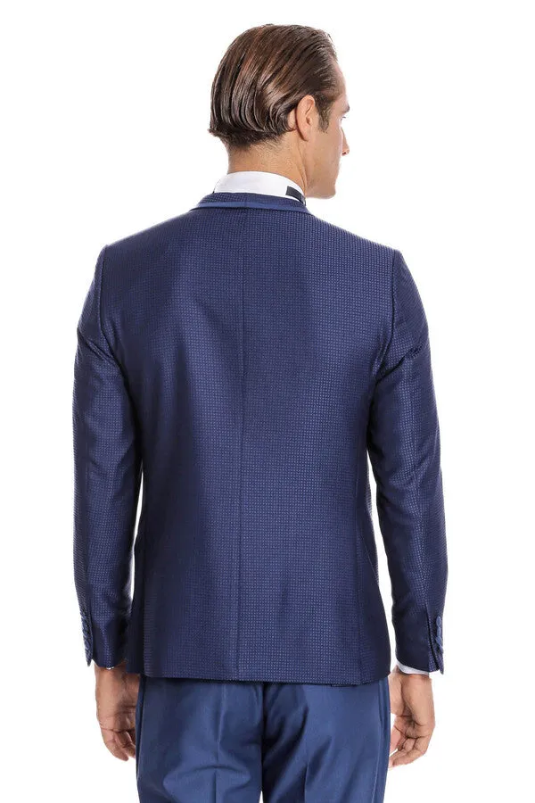 Dot Patterned Dark Blue Tuxedo - Wessi sold by Wessi product image thumbnail 3