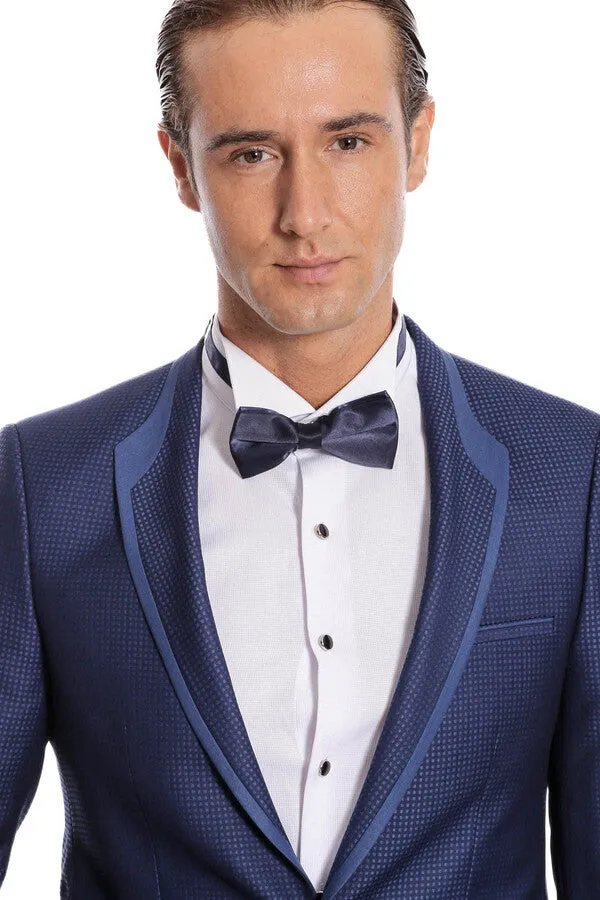 Dot Patterned Dark Blue Tuxedo - Wessi sold by Wessi product image thumbnail 4
