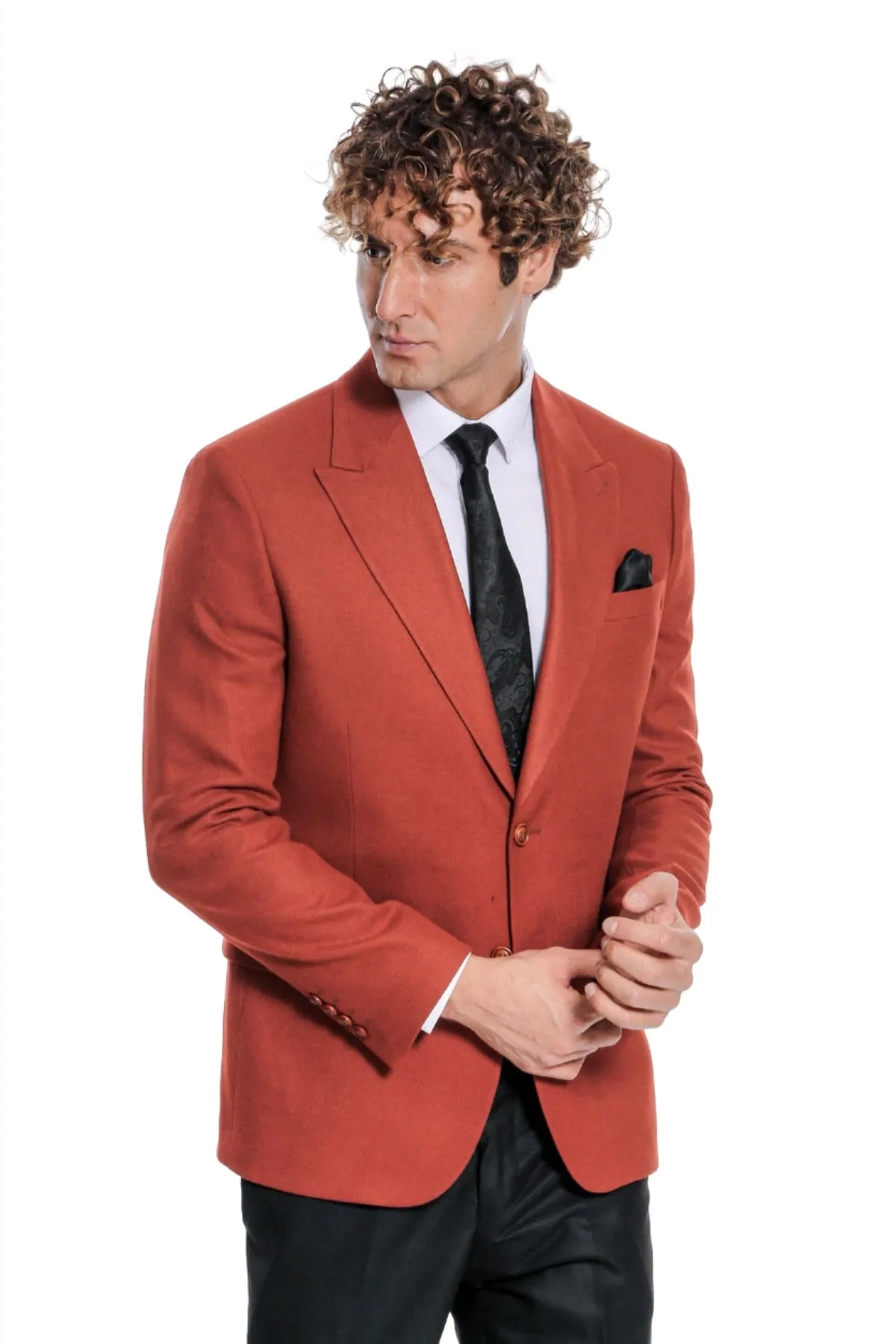 Plain Slim Fit Sport Burgundy Men Blazer - Wessi sold by Wessi product image thumbnail 4