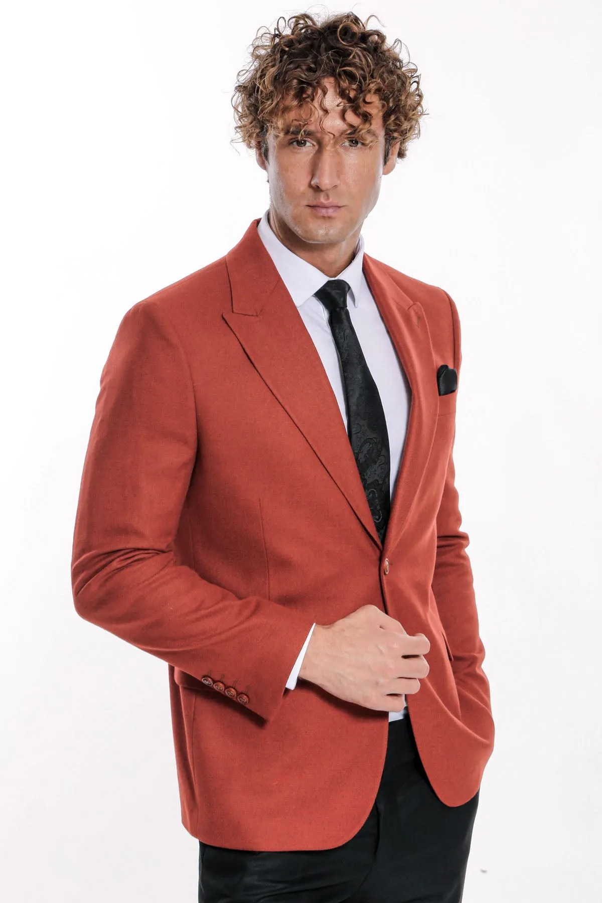 Plain Slim Fit Sport Burgundy Men Blazer - Wessi sold by Wessi