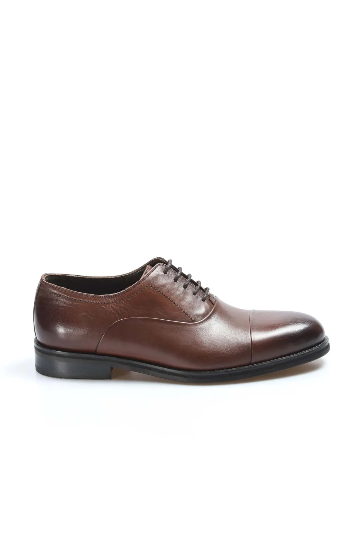 Men's Brown Leather Cap Toe Oxford Shoes - Wessi sold by Wessi