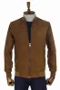 Plain Zippered Pockets Brown Men Bomber Coat - Wessi sold by Wessi