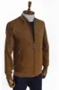 Plain Zippered Pockets Brown Men Bomber Coat - Wessi sold by Wessi