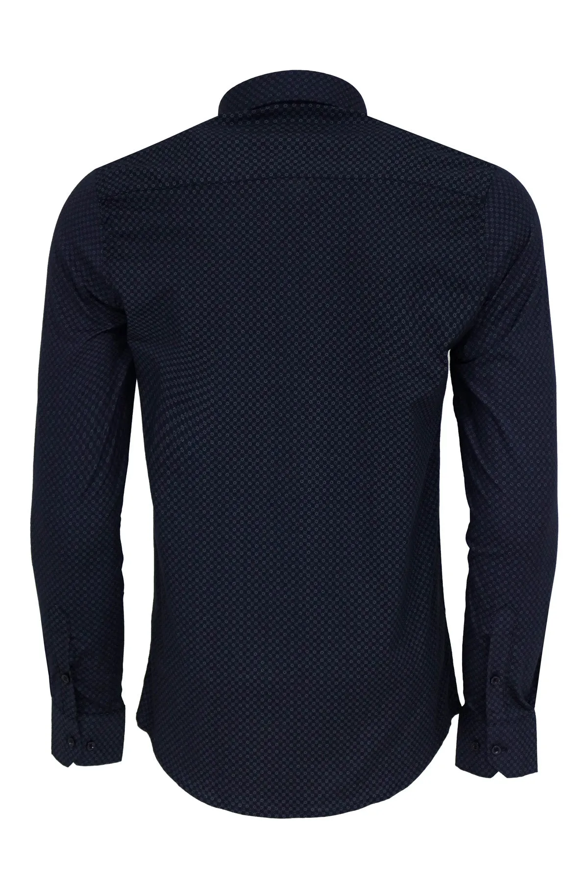 Dark Blue Tiny Check Patterned Slim Fit Shirt - Wessi sold by Wessi product image thumbnail 4