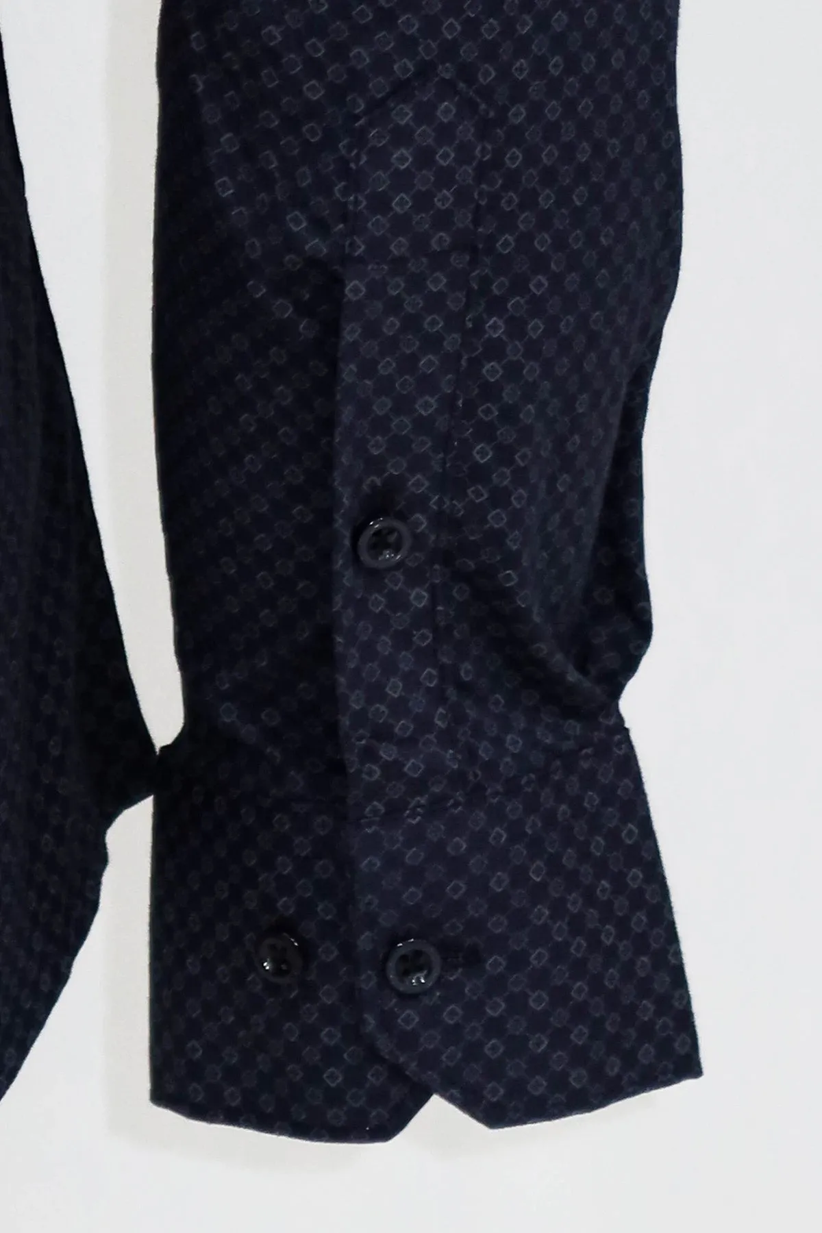 Dark Blue Tiny Check Patterned Slim Fit Shirt - Wessi sold by Wessi product image thumbnail 3