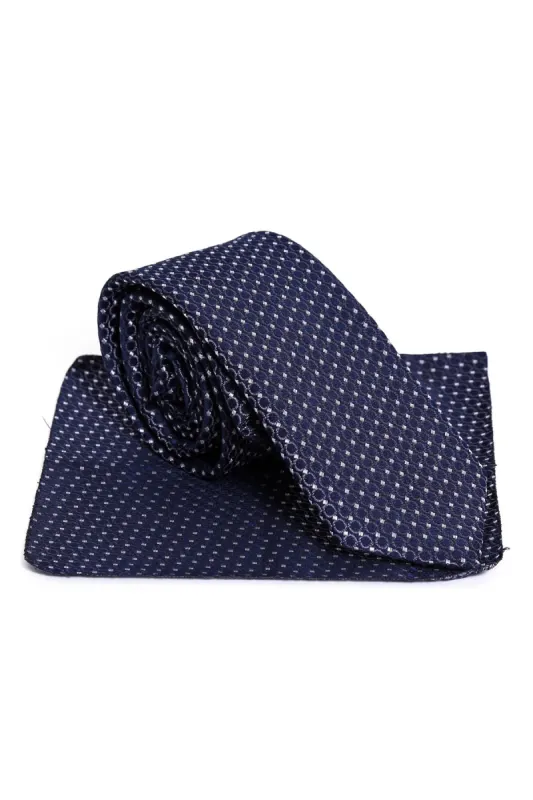 Circle Patterned Navy Blue Men Tie - Wessi sold by Wessi