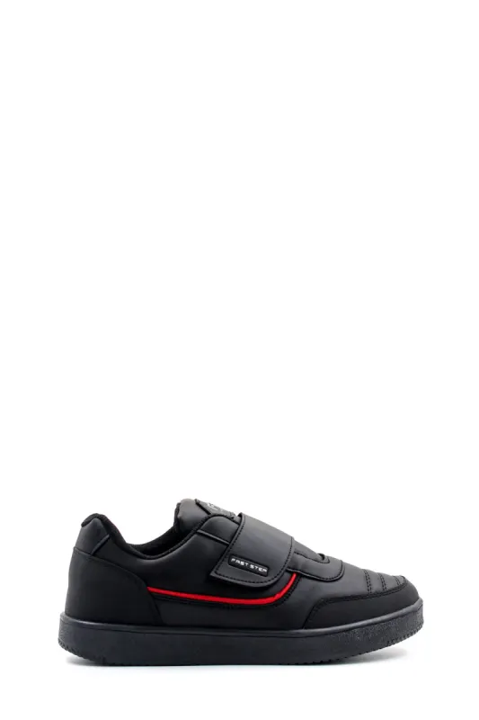 Men's Black Casual Velcro Sneakers with Red Accent - Wessi sold by Wessi