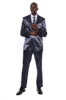 Two Buttons Two Piece Slim Fit Satin Navy Blue Men Suit sold by Wessi