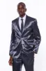 Two Buttons Two Piece Slim Fit Satin Navy Blue Men Suit sold by Wessi