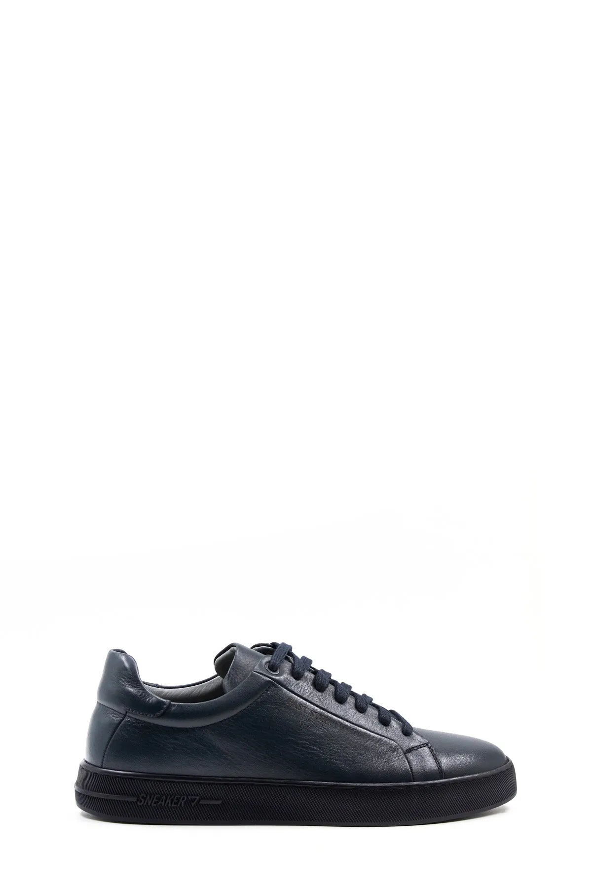Men's Navy Blue Leather Casual Sneakers - Wessi sold by Wessi product image thumbnail 2
