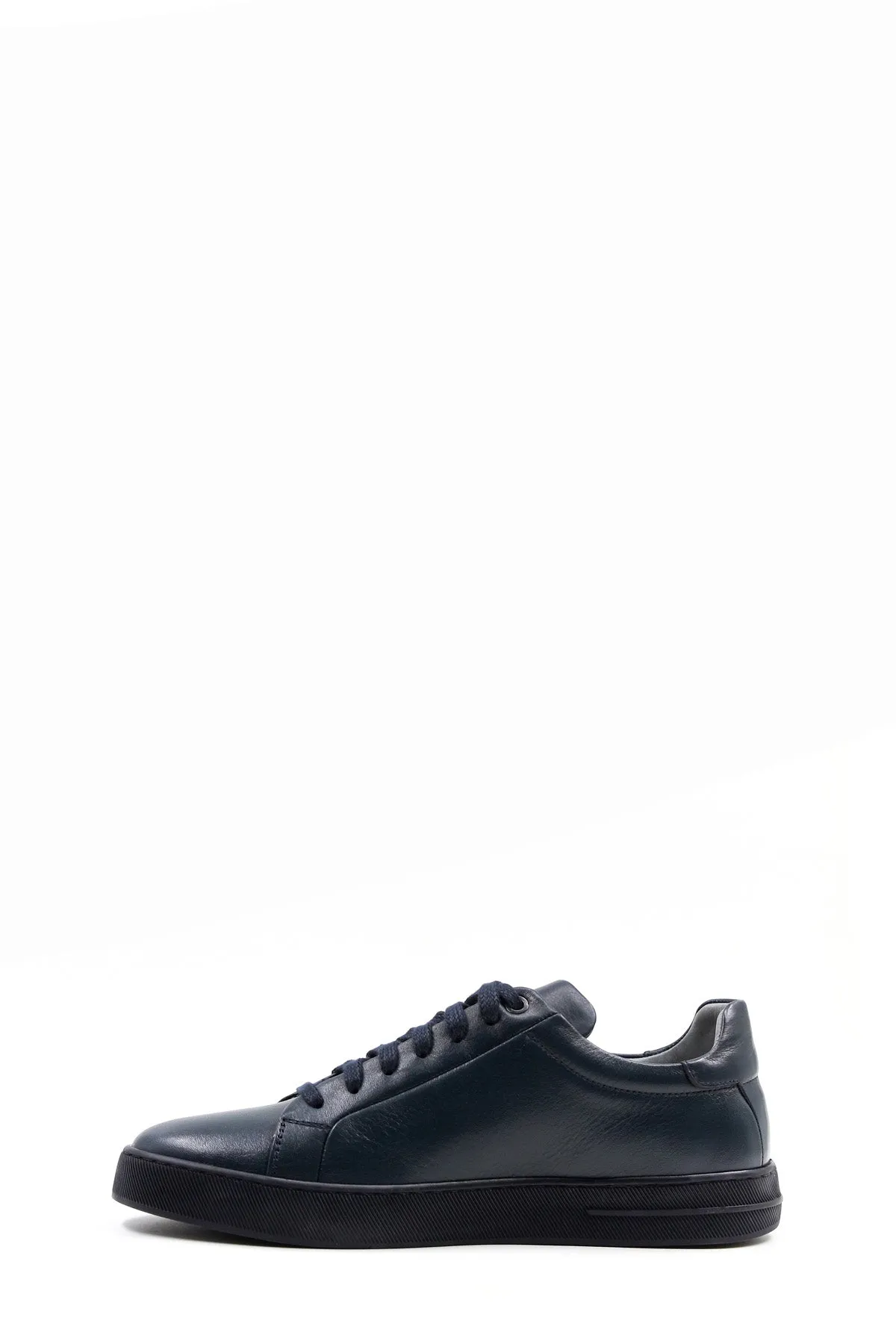 Men's Navy Blue Leather Casual Sneakers - Wessi sold by Wessi product image thumbnail 3