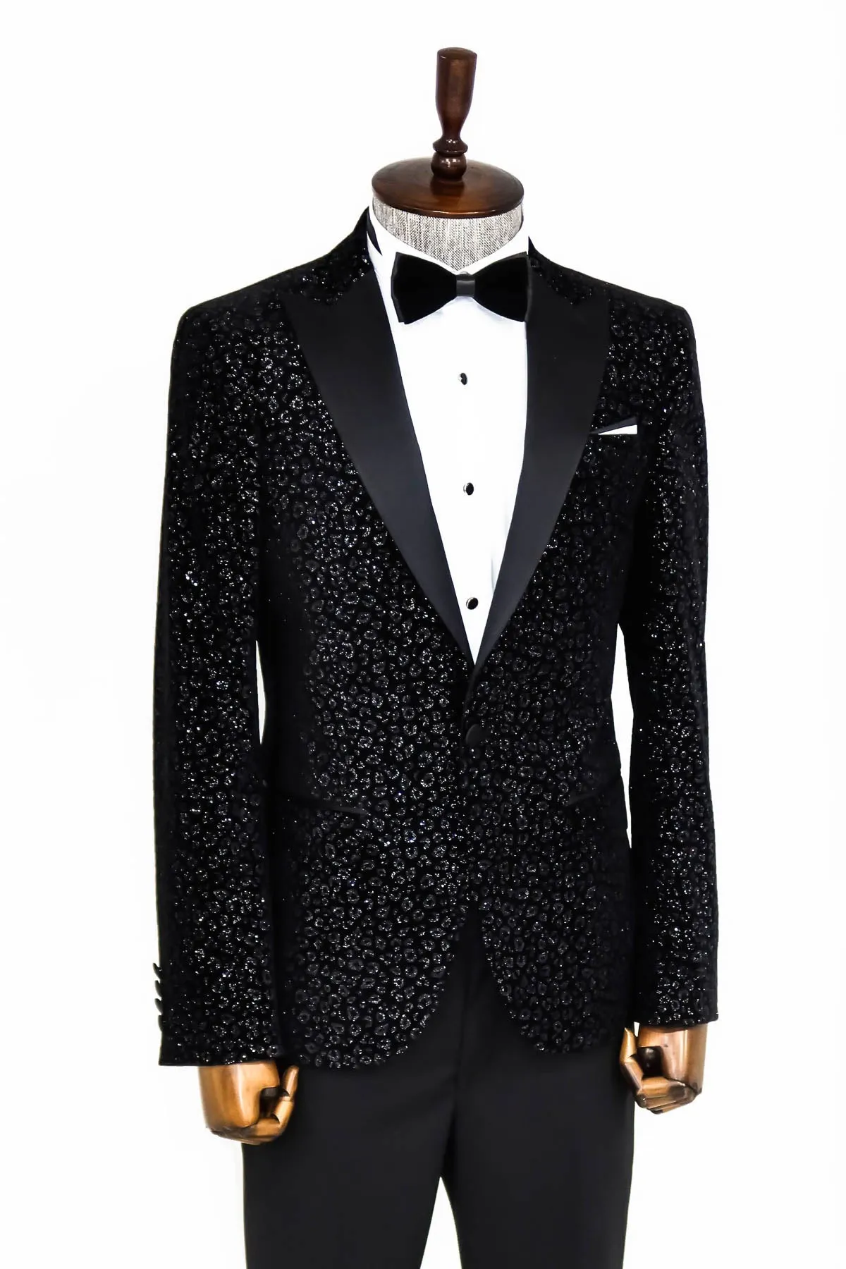 Leopard Pattern Slim Fit Black Men Evening Dinner Blazer - Wessi sold by Wessi product image thumbnail 5