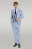 Checked Patterned Slim Fit Light Blue Men Suit - Wessi sold by Wessi