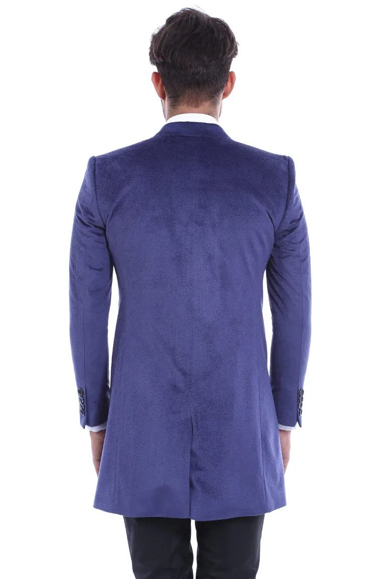 Peak Lapel Blue Men Coat - Wessi sold by Wessi product image thumbnail 3