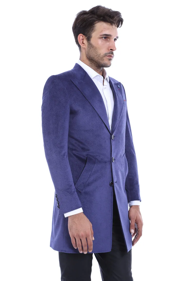 Peak Lapel Blue Men Coat - Wessi sold by Wessi product image thumbnail 2