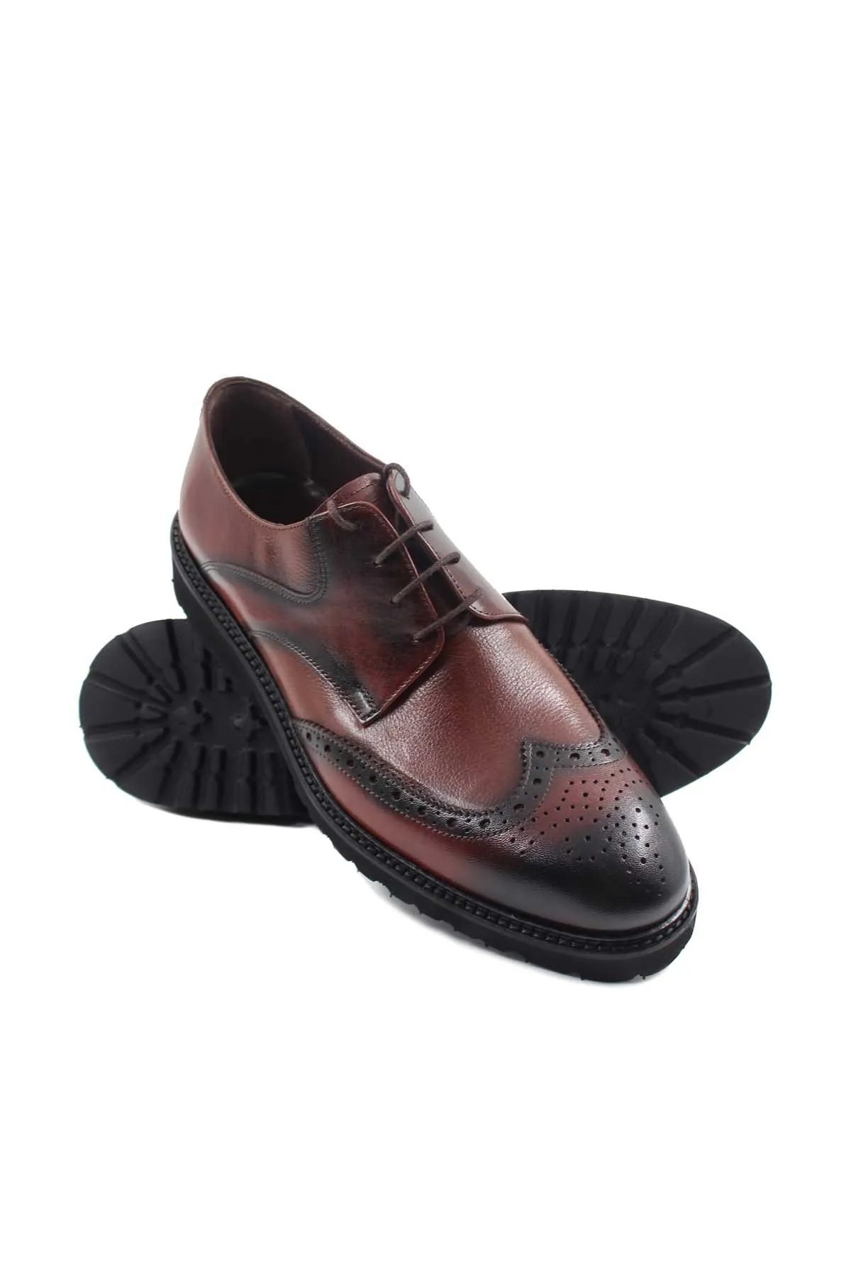 Men's Brown Leather Brogue Dress Shoes - Wessi sold by Wessi product image thumbnail 5