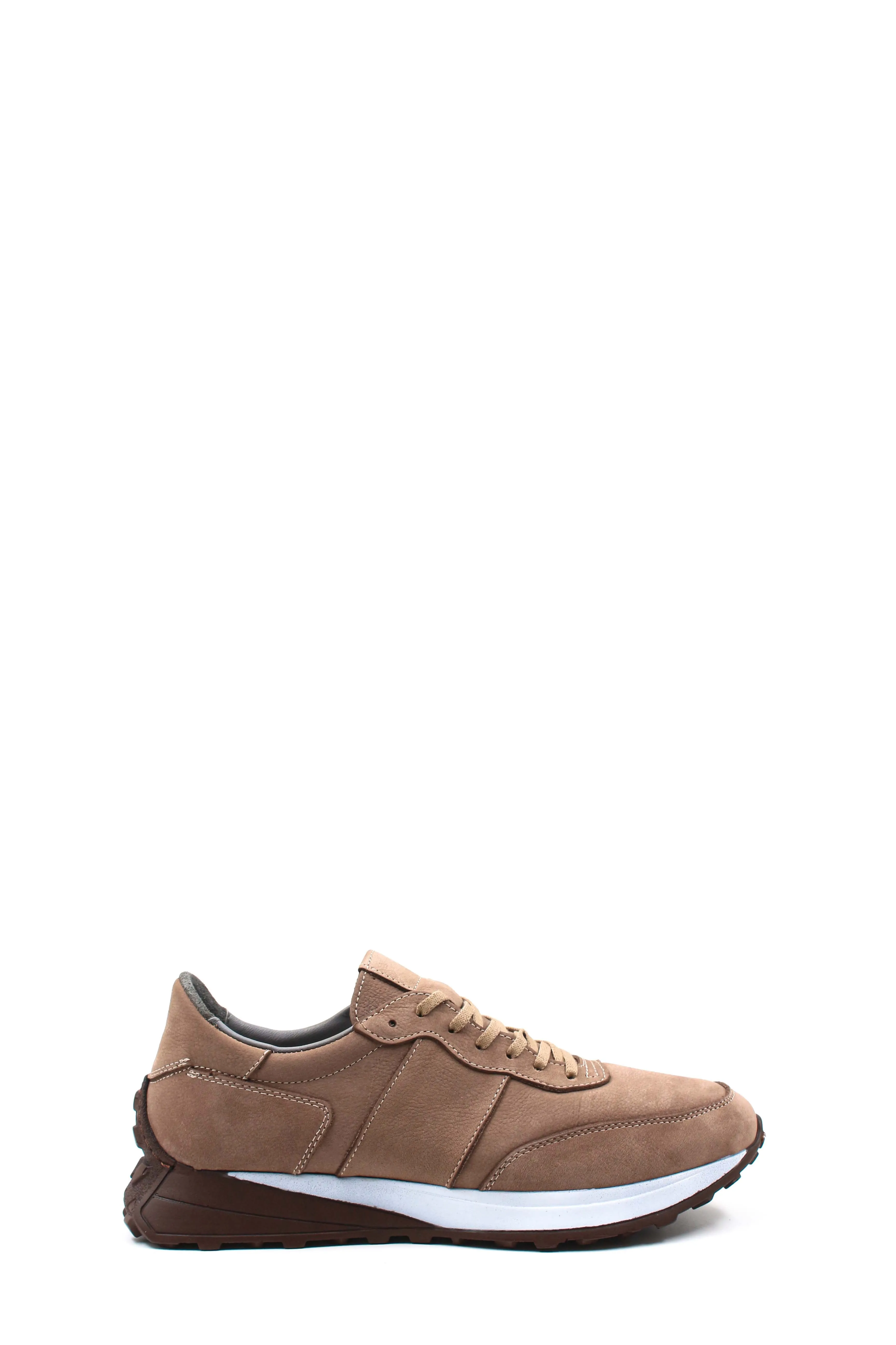 Men's Beige Suede Lace-Up Sneakers with Cushioned Sole - Wessi sold by Wessi
