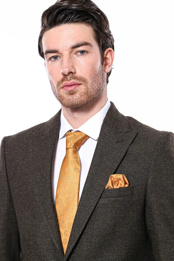 Peak Lapel Khaki Men's Blazer - Wessi sold by Wessi product image thumbnail 2