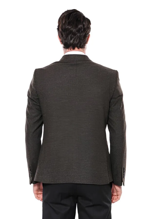 Peak Lapel Khaki Men's Blazer - Wessi sold by Wessi product image thumbnail 4