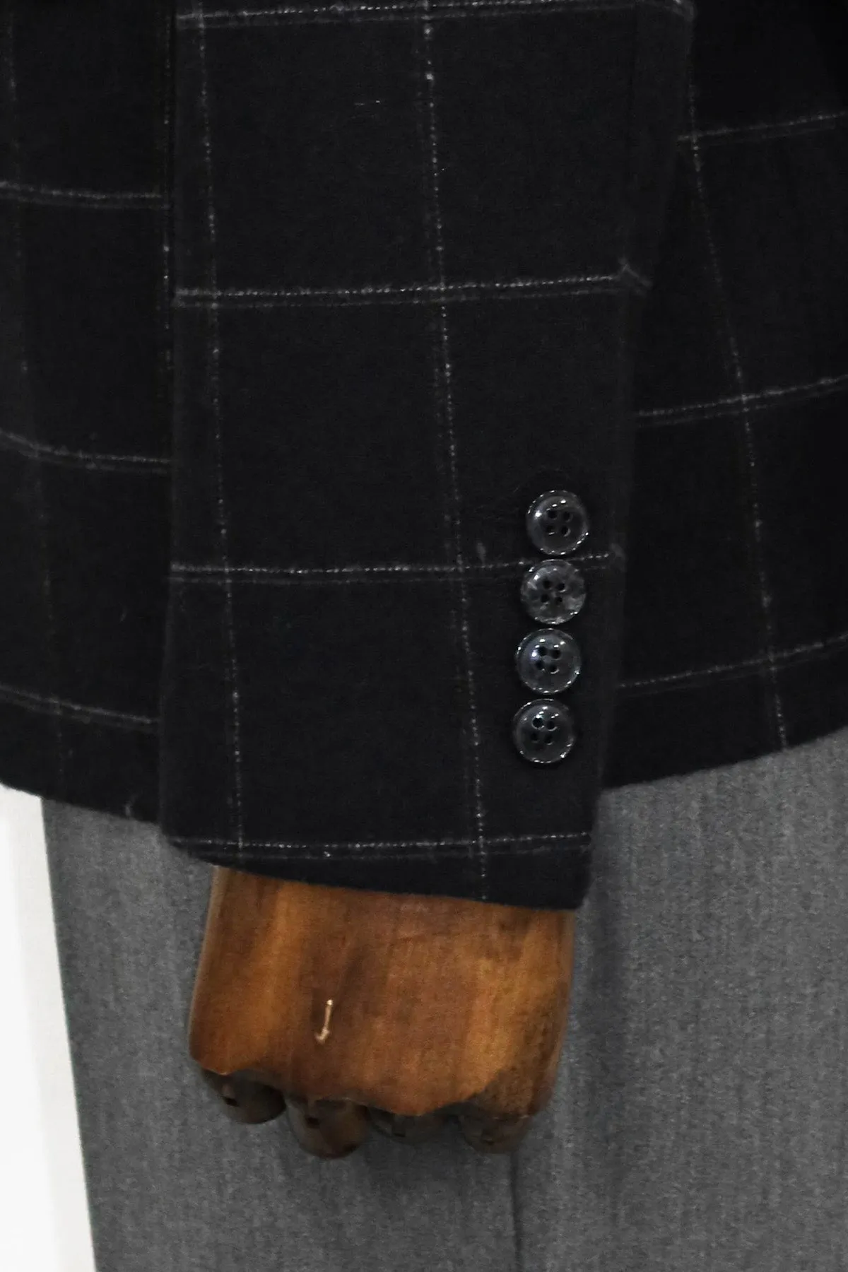 Plaid Wool Black Men Blazer and Trousers Combination - Wessi sold by Wessi product image thumbnail 5