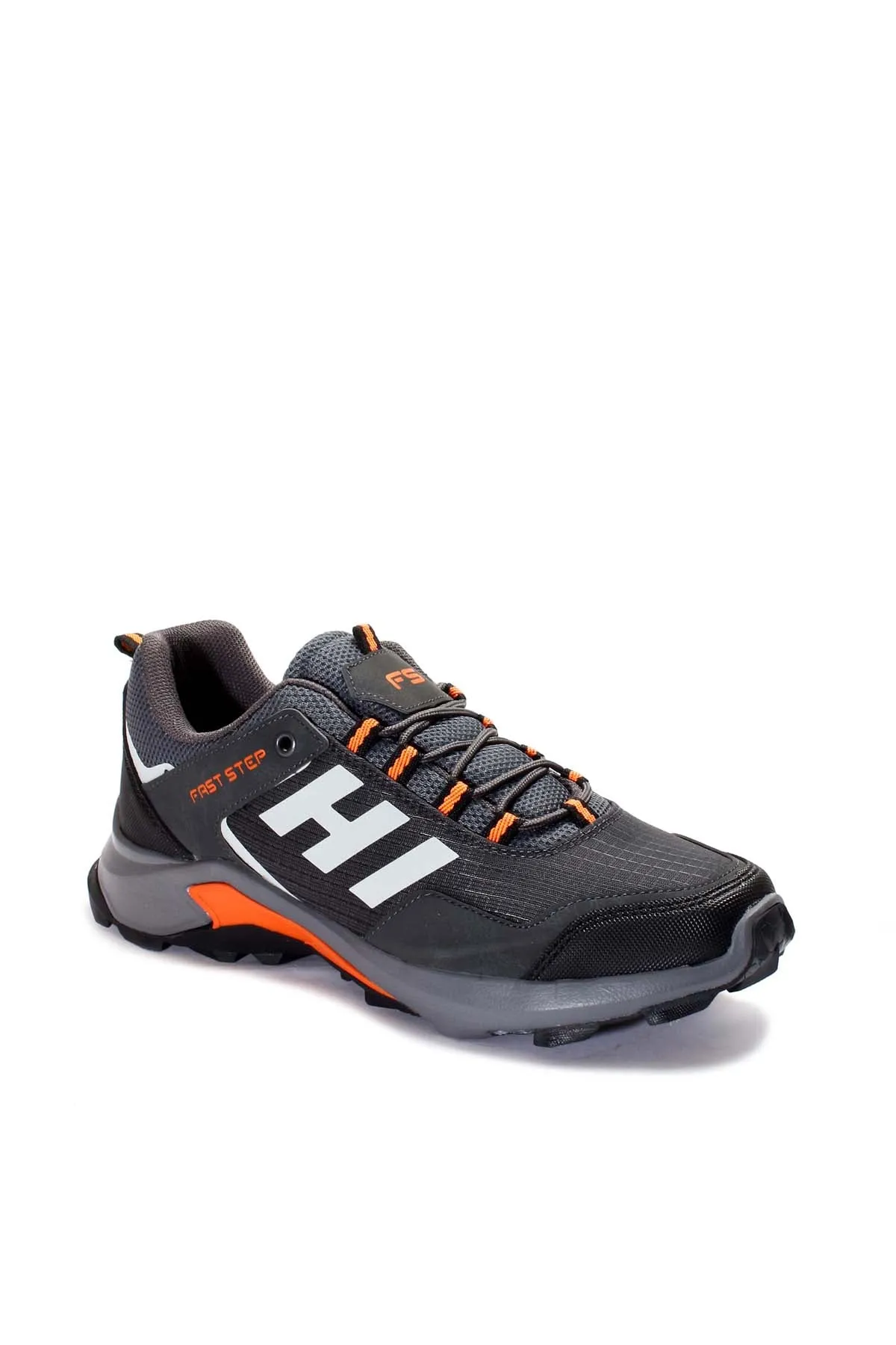 Men's Black and Gray Athletic Sneakers with Orange Accents - Wessi sold by Wessi product image thumbnail 3