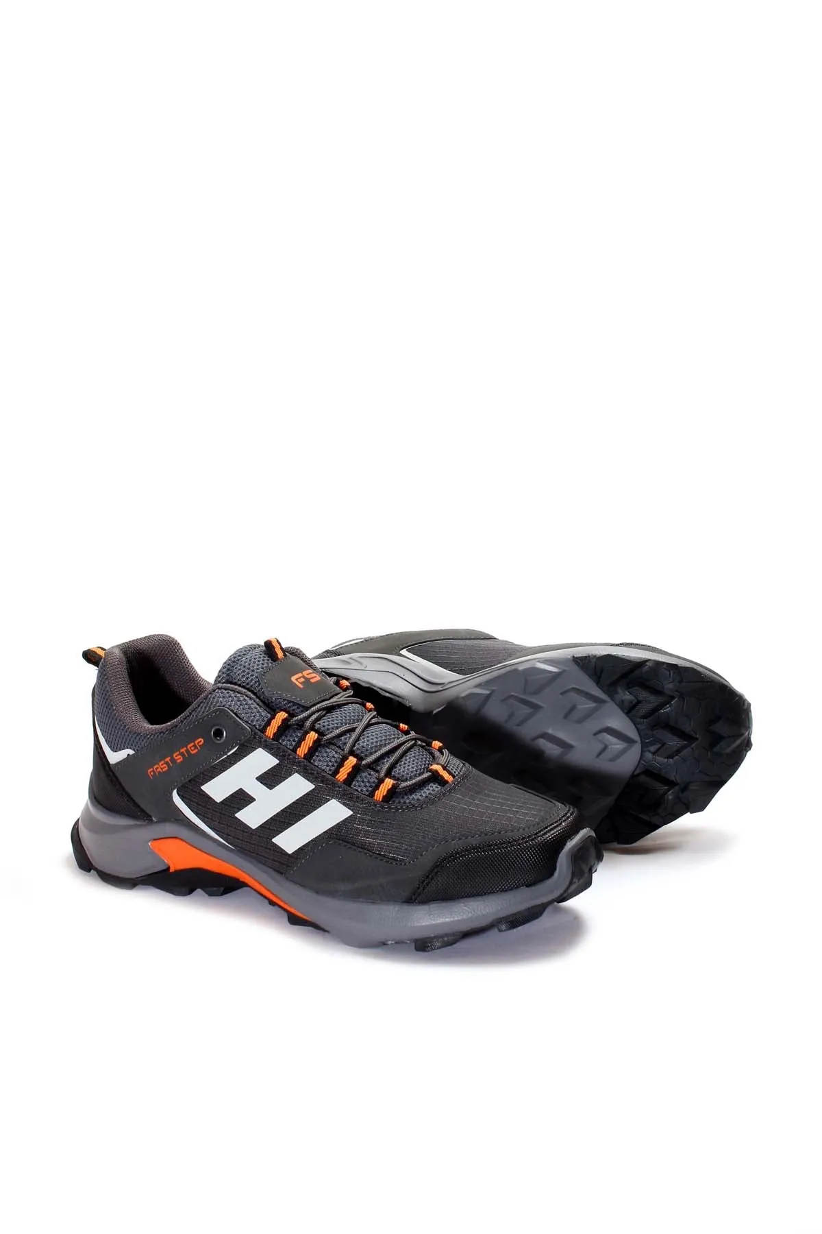 Men's Black and Gray Athletic Sneakers with Orange Accents - Wessi sold by Wessi product image thumbnail 4
