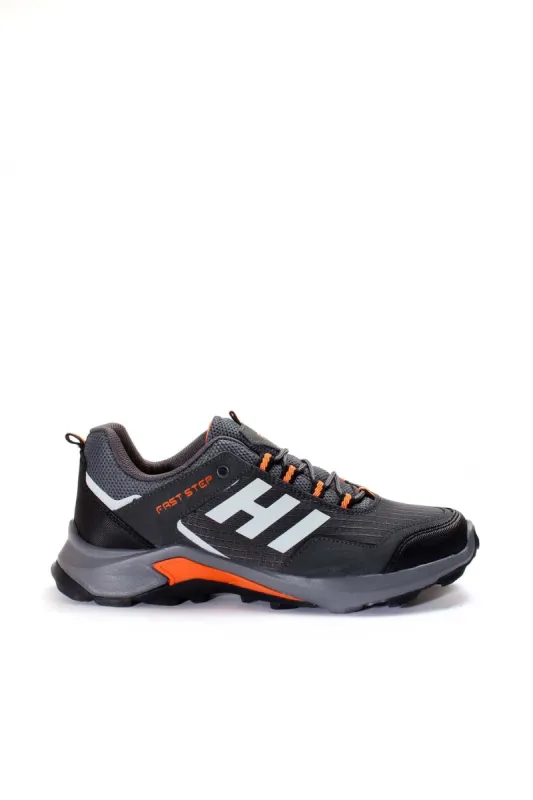 Men's Black and Gray Athletic Sneakers with Orange Accents - Wessi sold by Wessi