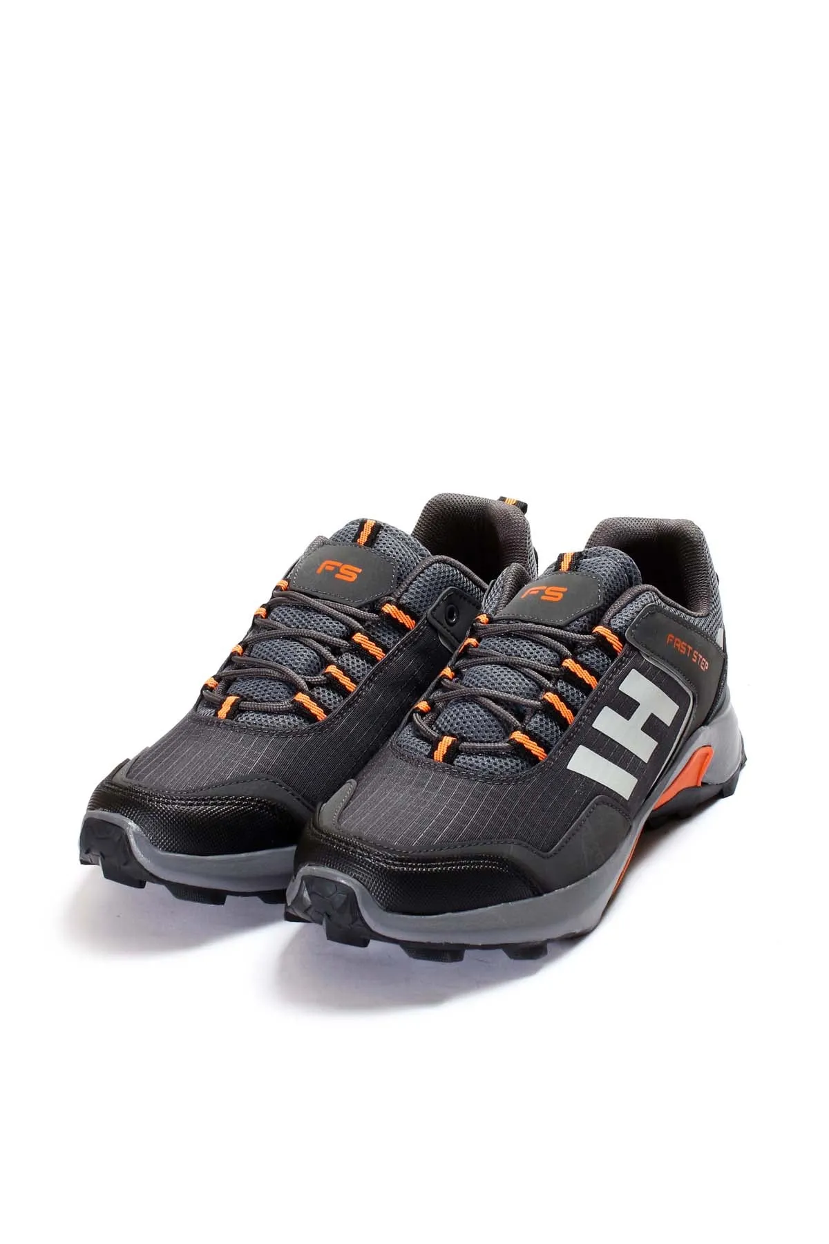 Men's Black and Gray Athletic Sneakers with Orange Accents - Wessi sold by Wessi product image thumbnail 5