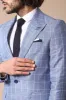 Single Button Wide Pointed Collar Blue Blazer - Wessi sold by Wessi