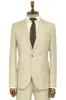 Two Piece Slim Fit Single Button Beige Men Suit sold by Wessi