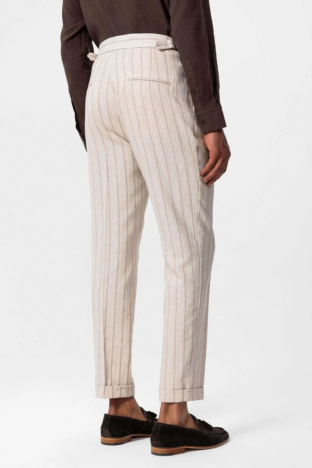 Men's Mink Vizon High-Waist Linen Blend Pants - Wessi sold by Wessi product image thumbnail 4