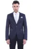 Single Button Standing Collar Navy Blue Men Blazer - Wessi sold by Wessi