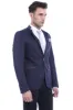 Single Button Standing Collar Navy Blue Men Blazer - Wessi sold by Wessi