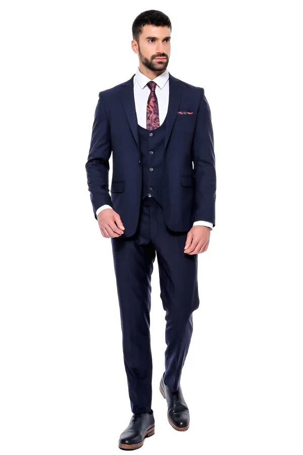 Plain Slim Fit Navy Blue Men Suit - Wessi sold by Wessi product image thumbnail 2