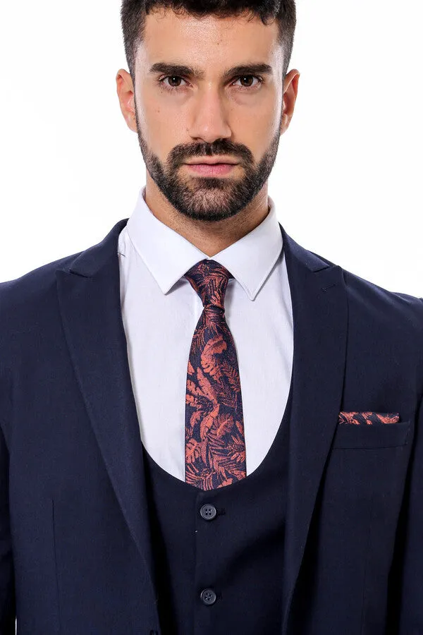 Plain Slim Fit Navy Blue Men Suit - Wessi sold by Wessi product image thumbnail 3