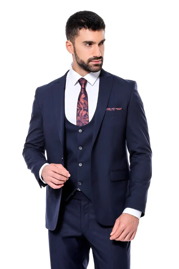 Plain Slim Fit Navy Blue Men Suit - Wessi sold by Wessi product image thumbnail 5