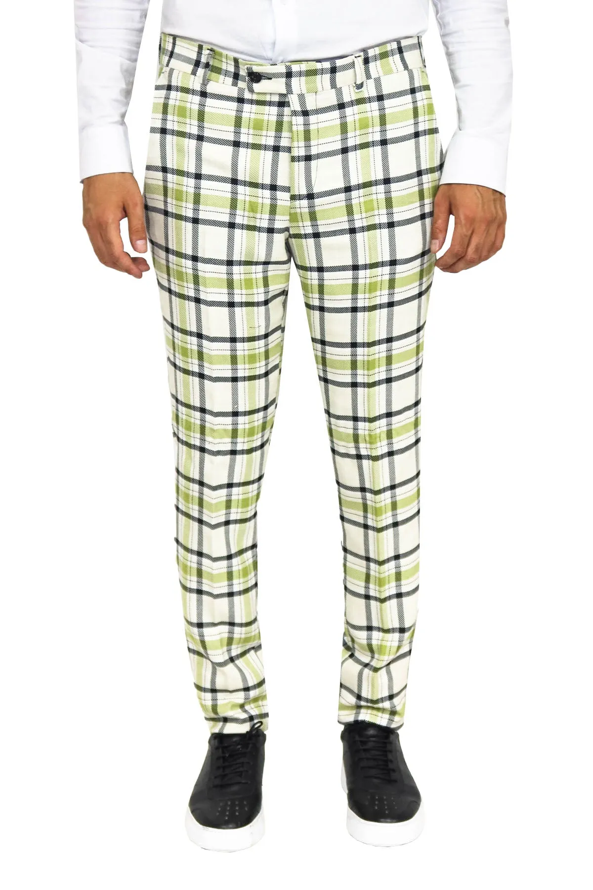 Slim Fit Checked Grey Men Pants - Wessi sold by Wessi