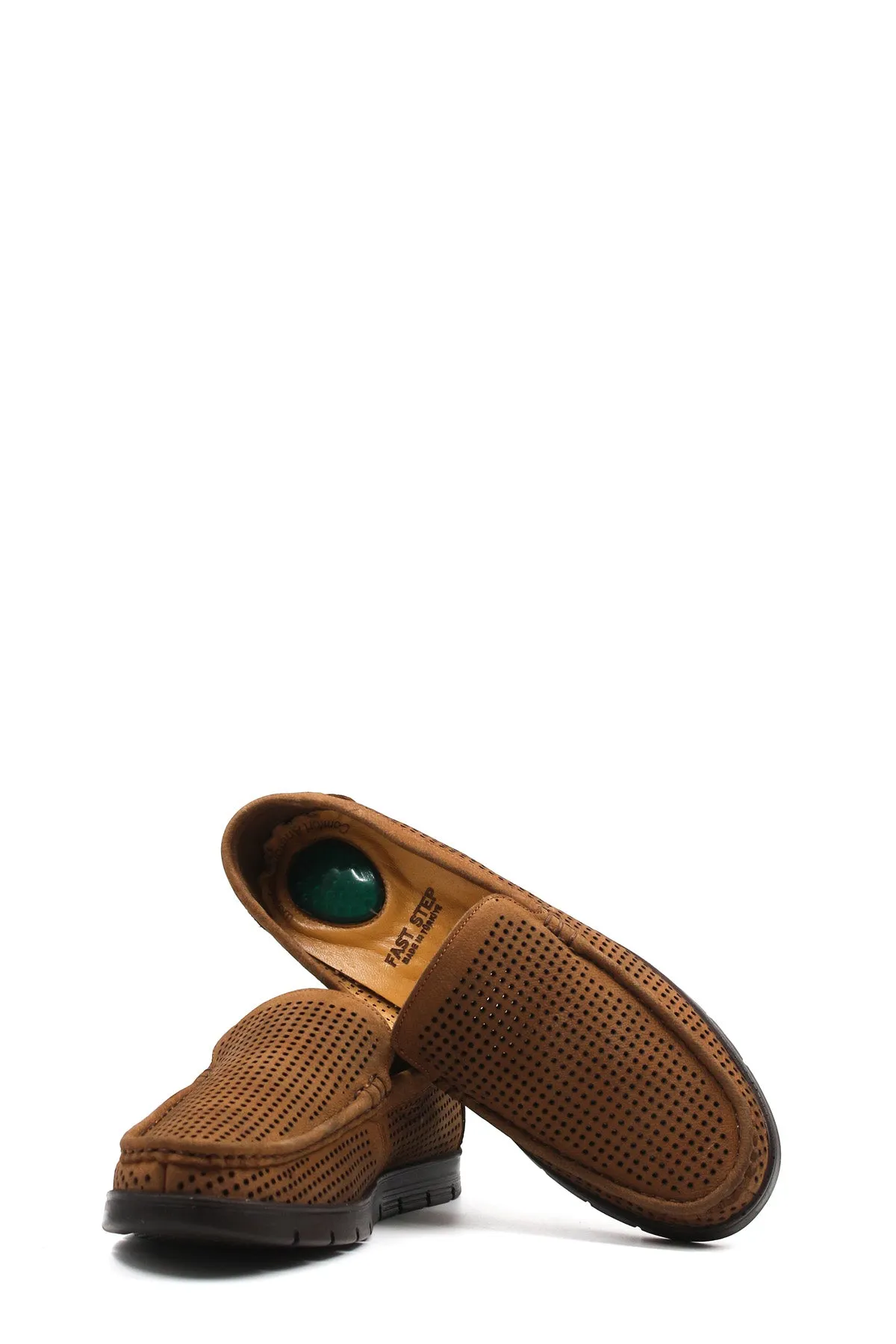 Tan Perforated Suede Loafers Wessi sold by Wessi product image thumbnail 5