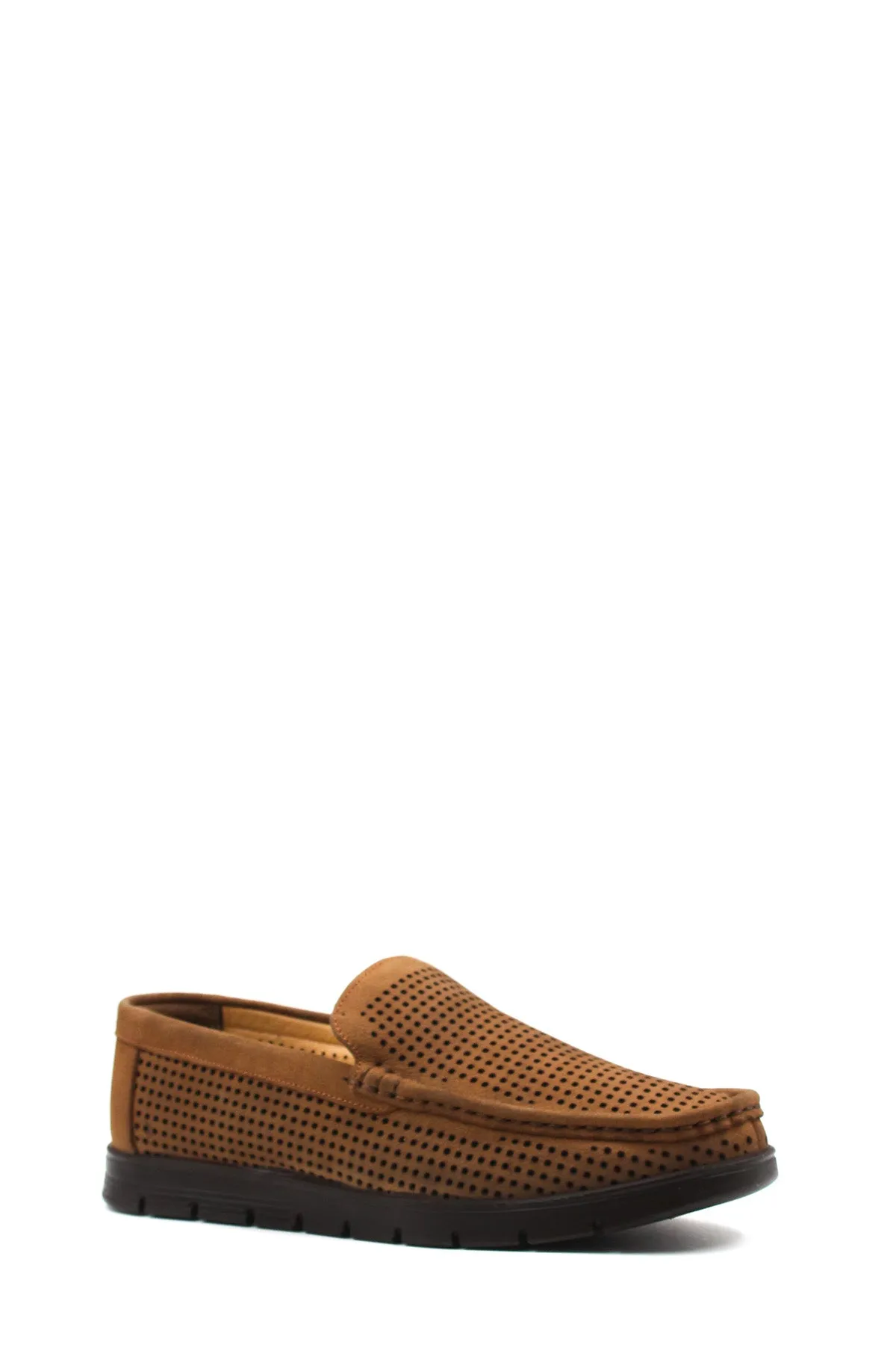 Tan Perforated Suede Loafers Wessi sold by Wessi product image thumbnail 3
