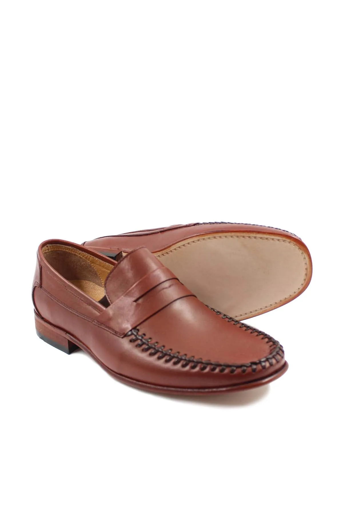 Tan Leather Moccasin Loafers Wessi sold by Wessi product image thumbnail 4