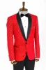 Dot Patterned Slim Fit Red Men Singer Tuxedo Blazer - Wessi sold by Wessi