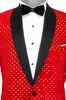 Dot Patterned Slim Fit Red Men Singer Tuxedo Blazer - Wessi sold by Wessi