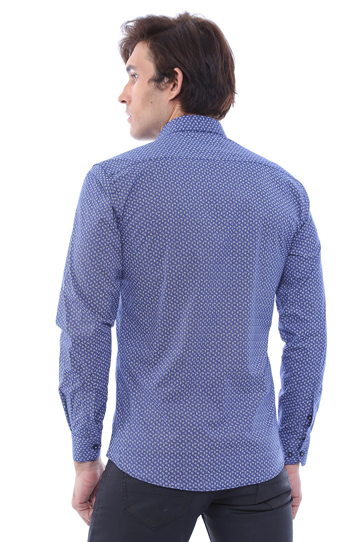 Navy Blue Patterned Shirt | Wessi sold by Wessi product image thumbnail 4