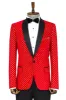 Dot Patterned Slim Fit Red Men Singer Tuxedo Blazer - Wessi sold by Wessi