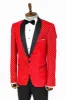 Dot Patterned Slim Fit Red Men Singer Tuxedo Blazer - Wessi sold by Wessi