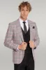 Checked Slim Fit Burgundy Men Suit - Wessi sold by Wessi