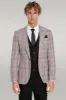 Checked Slim Fit Burgundy Men Suit - Wessi sold by Wessi